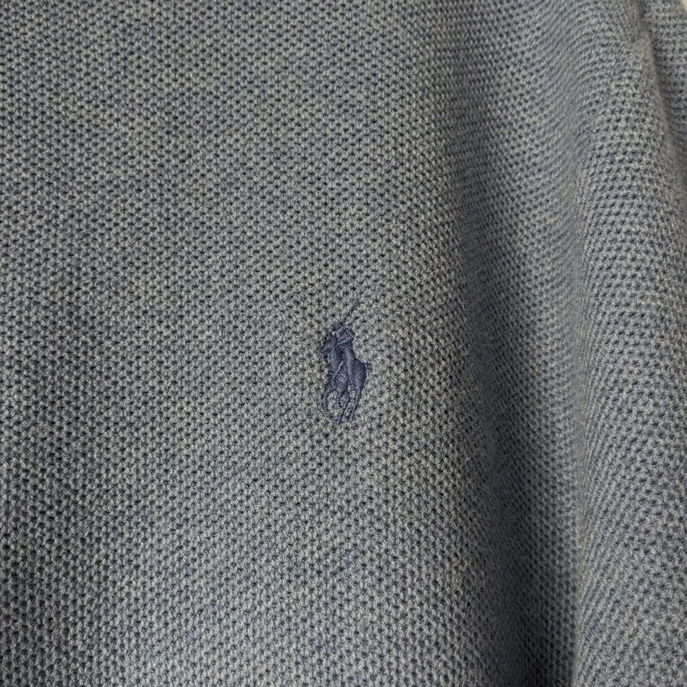 POLO RALPH LAUREN Pima Cotton Quarter-Zip Pullover Sweater Blue XXL Worn on TV